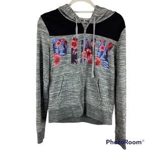 PINK Victoria’s Secret Tropical Spell Out Zip Hoodie Size Medium